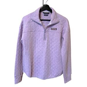 Vineyard Vines Quilted Shep Shirt Quarter Zip Aster Heather Purple Small NWT